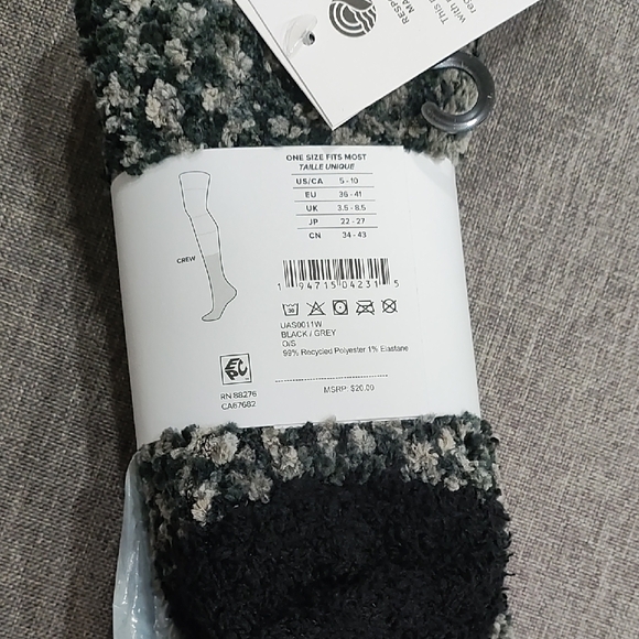 UGG Women's Black and Gray Textured Socks - Picture 2 of 3